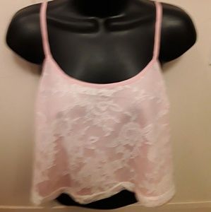 Ruffle bottom top dusty pink